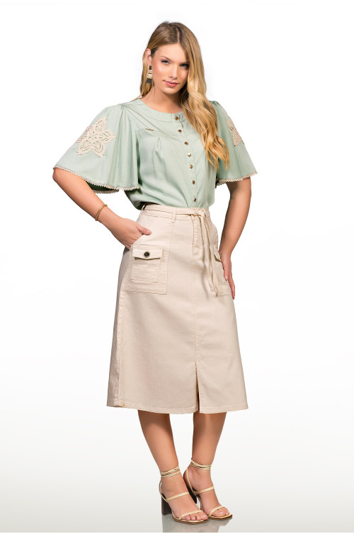 1863 -CAMISA VERDE MENTA ROW-AN 