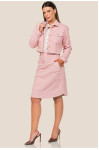 3166 CONJUNTO JAQUETA ROSE E SAIA ROSE ROW-AN