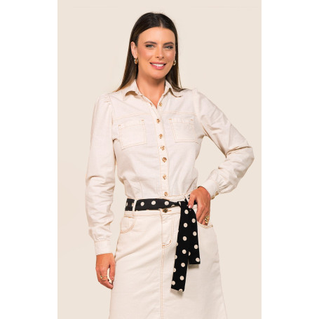 1874 - CAMISA OFF WHITE ROW-AN 