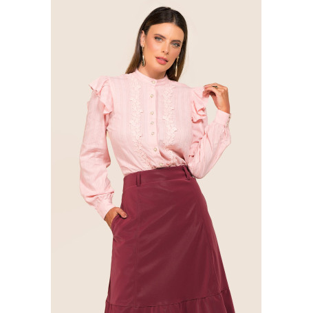 1880 - CAMISA ROSA COM DETALHE ROW-AN 