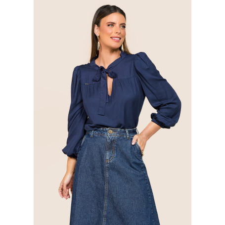 1882 - BLUSA AZUL MARINHO ROW-AN 