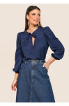 1882 - BLUSA AZUL MARINHO ROW-AN 