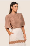 1886 - CAMISA MARROM  ROW-AN 