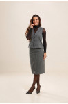 20483 - CONJUNTO BLUSA ABOTOAMENTO E SAIA RISCA DE GIZ 