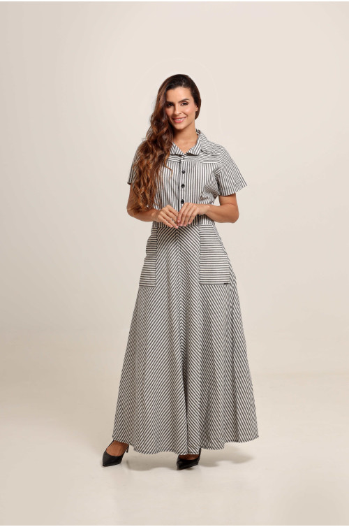 20492 - CONJUNTO BLUSA CROPPED LISTRADO E SAIA - ILLUSYON 20492 - CONJUNTO BLUSA CROPPED LISTRADO E SAIA - ILLUSYON