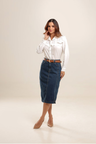 20495 - CAMISETI C/BABADO BRANCA - ILLUSYON 