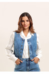 20587 - CONUNTO BLUSA DE PREGAS E SAIA - ILLUSYON 