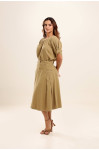 20588/40990 - CONJUNTO BLUSA PREGA E SAIA VERDE OLIVA ILLUSYON 20588/40990 - CONJUNTO BLUSA PREGA E SAIA VERDE OLIVA ILLUSYON