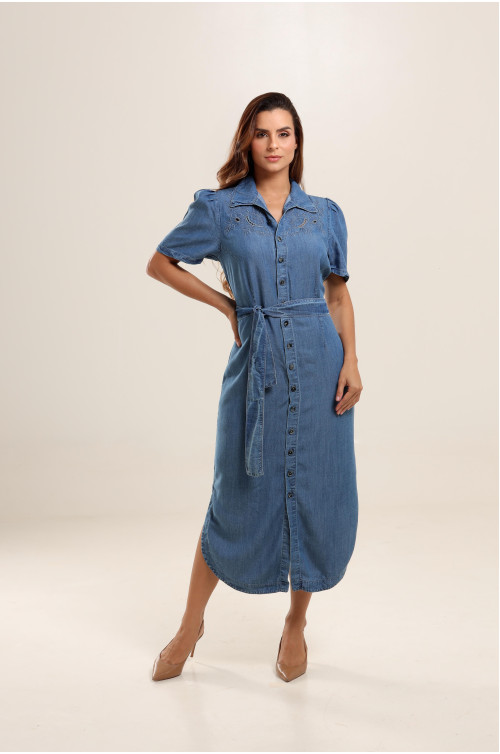 21130 - VESTIDO BORDADO JEANS ILLUSYON