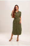 21131 -  VESTIDO BORDADO VERDE OLIVA ILLUSYON