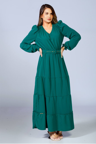 2536 - VESTIDO LONGO VERDE ROW-AN 