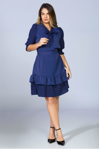 2539 - VESTIDO AZUL MARINHO ROW-AN