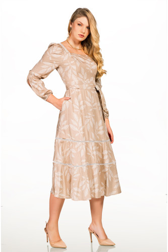 2618 - VESTIDO ESTAMPADO MANGA 3/8 ROW-AN 