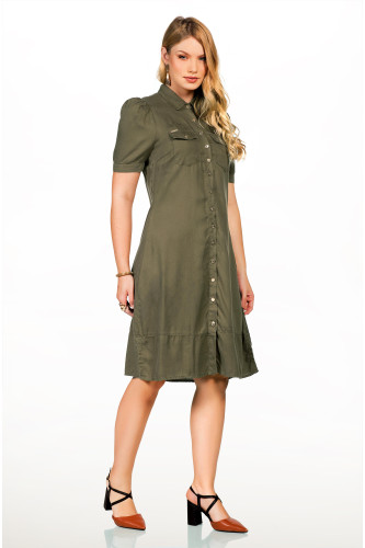 2627 - VESTIDO VERDE MILITAR ROW-AN