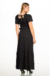 2635 - VESTIDO LONGO PRETO BORDADO ROW-AN 