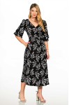2637 - VESTIDO PRETO ESTAMPADO ROW-AN 