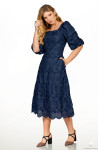 2640 - VESTIDO AZUL MARINHO BORDADO ROW-AN 