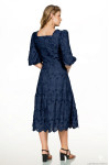2640 - VESTIDO AZUL MARINHO BORDADO ROW-AN 
