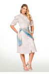 2648 - VESTIDO OFF WHITE COM LENÇO ROW-AN 