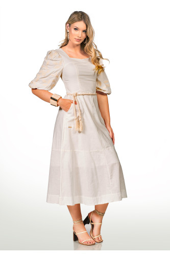 2654 - VESTIDO OFF WHITE ROW-AN 