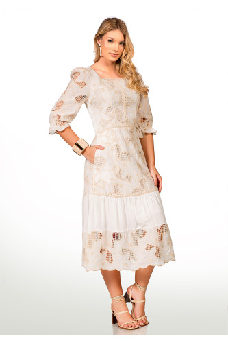 2660 - VESTIDO COM RENDA ROW-AN 