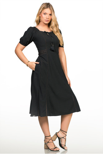 2677 - VESTIDO PRETO ROW-AN 