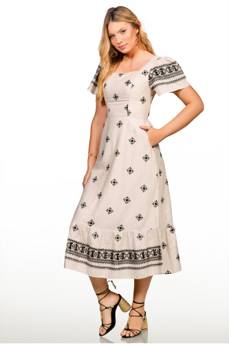 2680 - VESTIDO LINHO BORDADO ROW-AN 