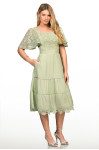 2685 - VESTIDO VERDE COM RENDA NA MANGA ROW-AN 