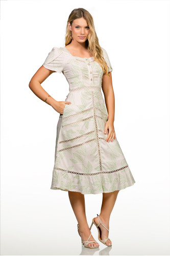 2688 - VESTIDO OFF WHITE ESTAMPADO ROW-AN 
