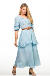 2702 - VESTIDO AZUL LONGO COM CINTO ROW-AN 2702 - VESTIDO AZUL LONGO COM CINTO ROW-AN