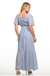 2703 - VESTIDO AZUL BORDADO COM CINTO ROW-AN 2703 - VESTIDO AZUL BORDADO COM CINTO ROW-AN