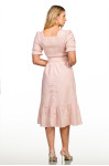 2707 - VESTIDO BORDADO ROSA LISTRADO ROW-AN 