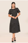 2715 - VESTIDO PRETO DE BOLINHA ROW-AN 