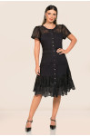 2716 - VESTIDO PRETO COM RENDA ROW-AN 