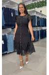 2716 - VESTIDO PRETO COM RENDA ROW-AN 