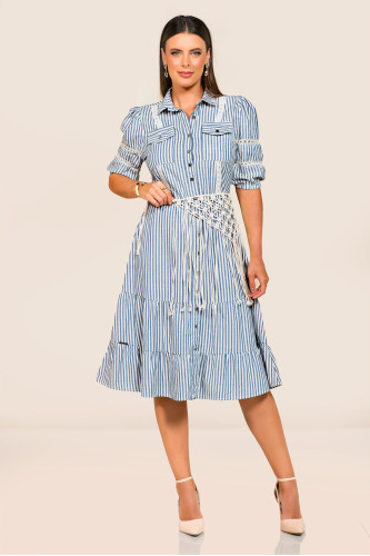 2719 - VESTIDO JEANS LISTRADO ROW-AN 