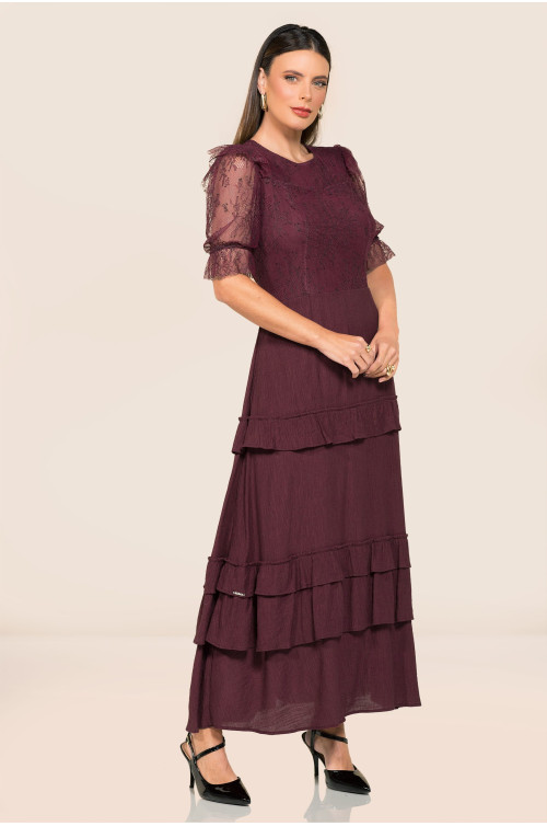 2723 - VESTIDO MAXI MIDI VINHO ROW-AN 2723 - VESTIDO MAXI MIDI VINHO ROW-AN