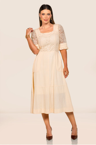 2731 - VESTIDO AMARELO DETALHE ROW-AN 