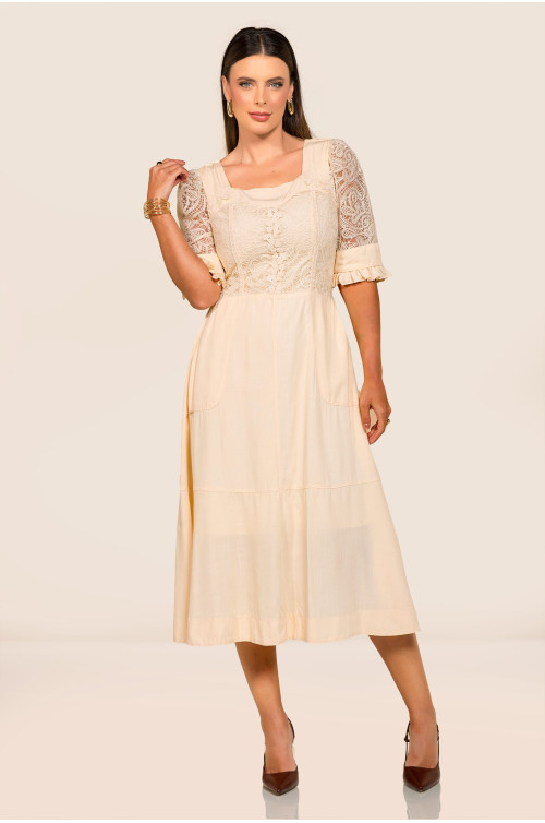 2731 - VESTIDO AMARELO DETALHE ROW-AN 