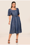 2733 - VESTIDO JEANS COM LASTEX ROW-AN 2733 - VESTIDO JEANS COM LASTEX ROW-AN