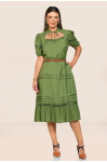 2740 - VESTIDO VERDE COM CINTO ROW-AN 2740 - VESTIDO VERDE COM CINTO ROW-AN