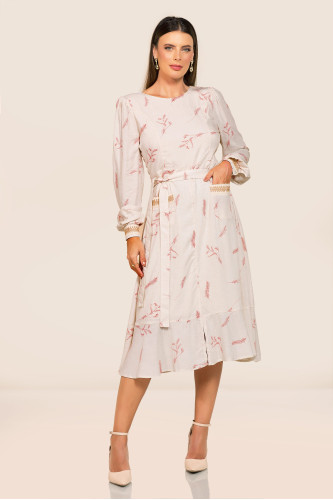 2745 - VESTIDO MANGA LONGA ESTAMPADO ROW-AN 