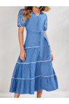 27456- CHEMISE JEANS BORDADO COM AVIAMENTO 125CM