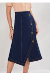 27315 - SAIA SEMI EVASE JEANS COM BOTOES 