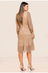 2748 - VESTIDO MARROM COM TELA ROW-AN 