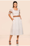 2749 - VESTIDO MIDI OFF WHITE ROW-AN 