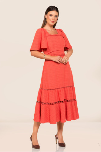 2750 - VESTIDO MARGARIDA CORAL ROW-AN 