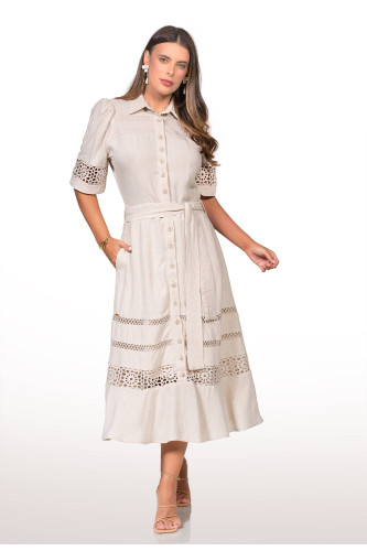 2753 - VESTIDO COM RENDA ROW-AN