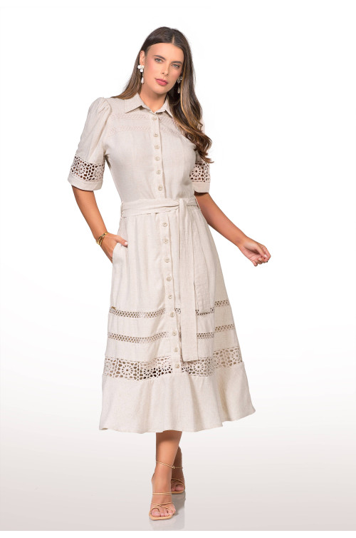 2753 - VESTIDO COM RENDA ROW-AN