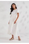 27584 - CONJUNTO BLUSA MALHA OFF WHITE E SAIA EVASE MALHA OFF WHITE 